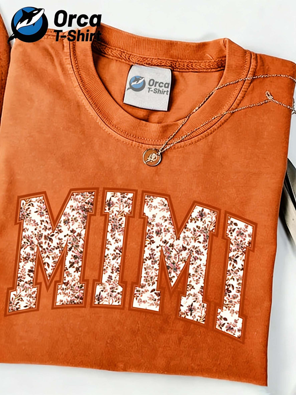 Floral MIMI Print Women T-Shirt Short Sleeve Loose Crew Neck Casual Graphic Tee Breathable Lightweight Everyday Top