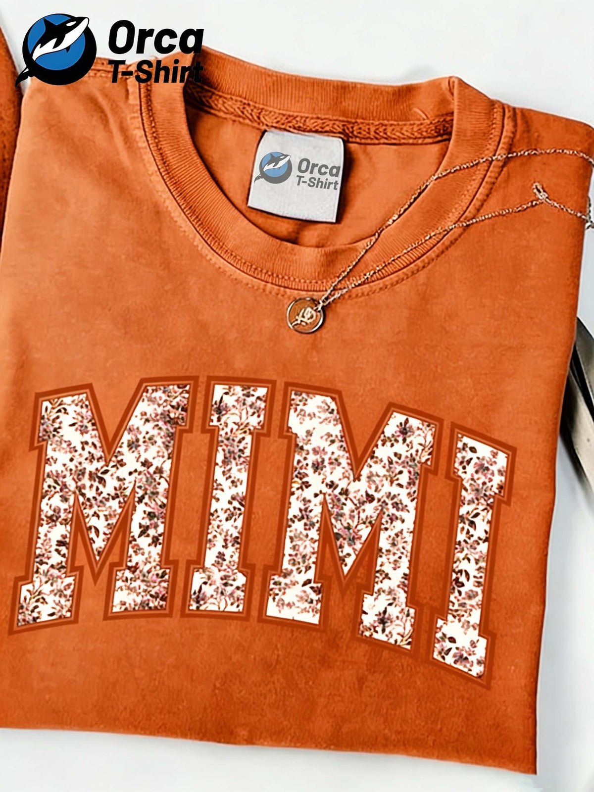 Floral MIMI Print Women T-Shirt Short Sleeve Loose Crew Neck Casual Graphic Tee Breathable Lightweight Everyday Top