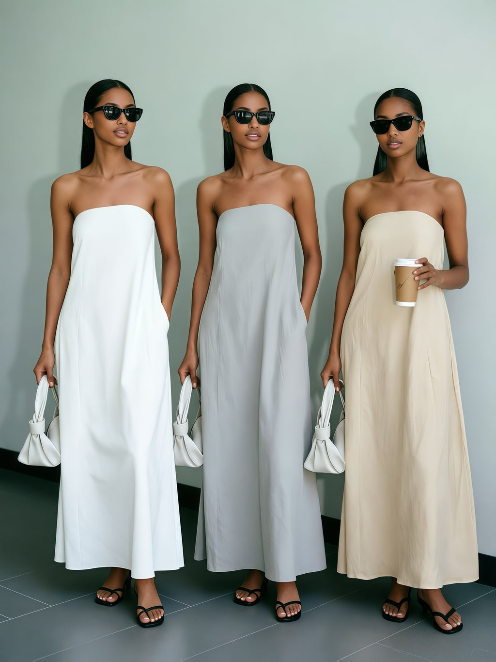 Women's Linen Beach Sundress Backless Sleeveless Wrap High Waist A-Line Flowy Casual Summer Vacation Dress