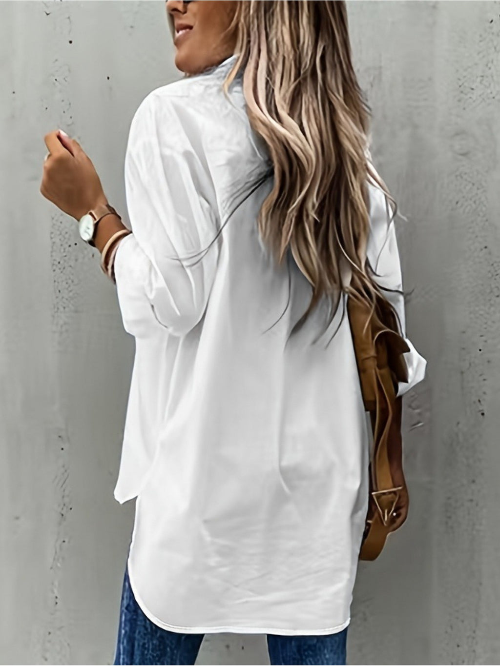 Lapel Collar Button Shirt Women Long Sleeve Relaxed Fit Blouse Versatile Top | Mira Roam