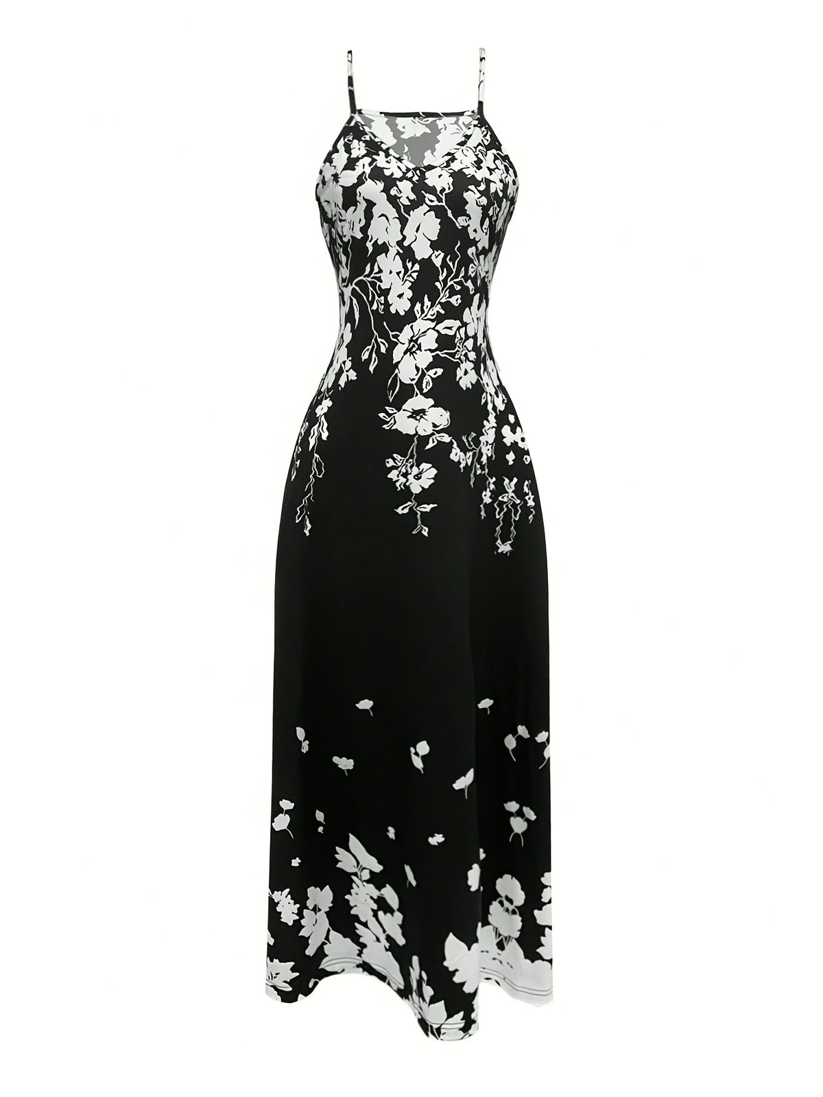 Floral Tropical Print Maxi Dress Women V Neck Spaghetti Strap Summer Vacation Beach Holiday Long Dress Elegant S-XXL