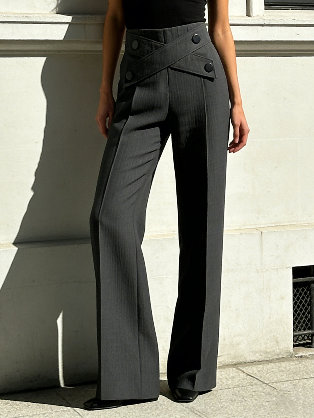 Straight Leg Dress Pants Women Button Closure Elegant All-Season Office Business Casual Daily Wear Easy Care Formal Bottoms S-XXL