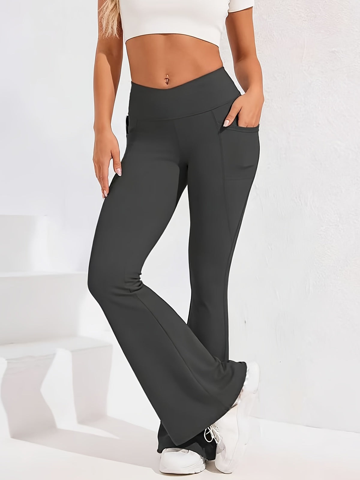 High Waist Flare Wide Leg Pants for Women – Naked Feel Butt Lifting High Elasticity Fabric, Smooth Flowing Silhouette Spring Summer Fall Comfortable Chic Everyday Bottoms S-XXL