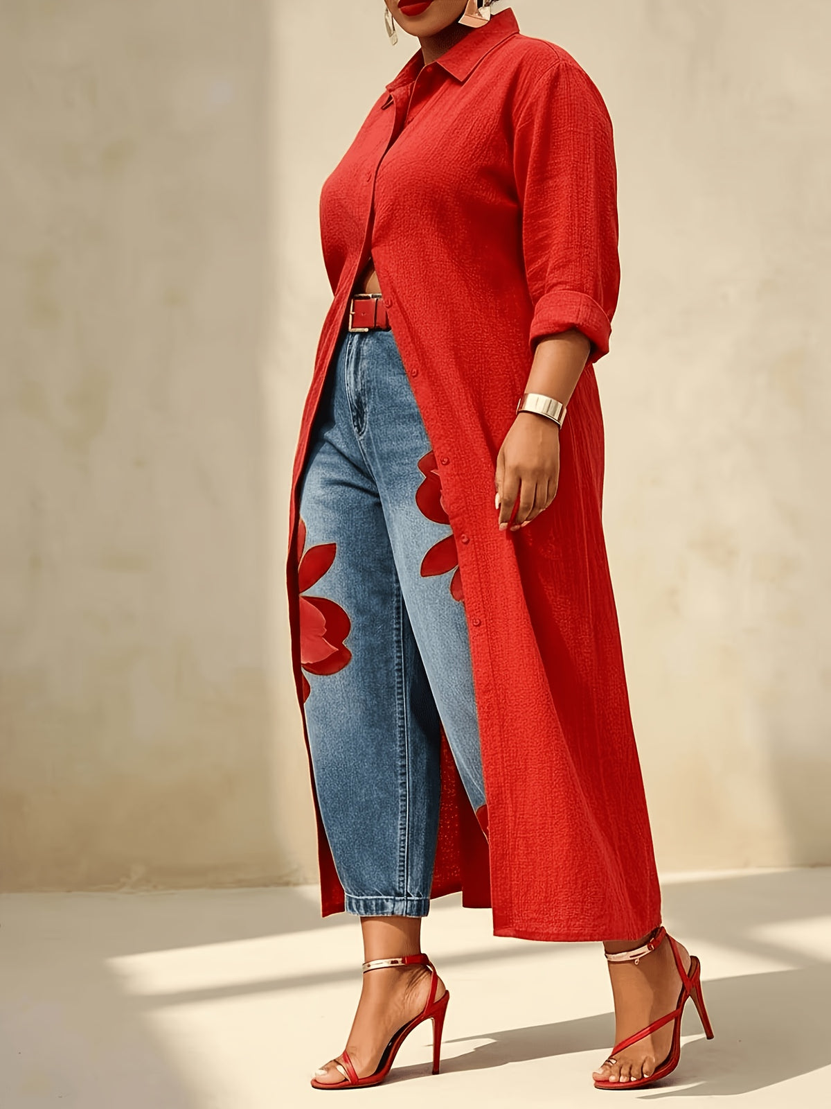 White Maxi Shirt Duster Women Long Sleeve Lapel Collar Open Front Loose Casual Layering Outerwear Cardigan Coat for Women