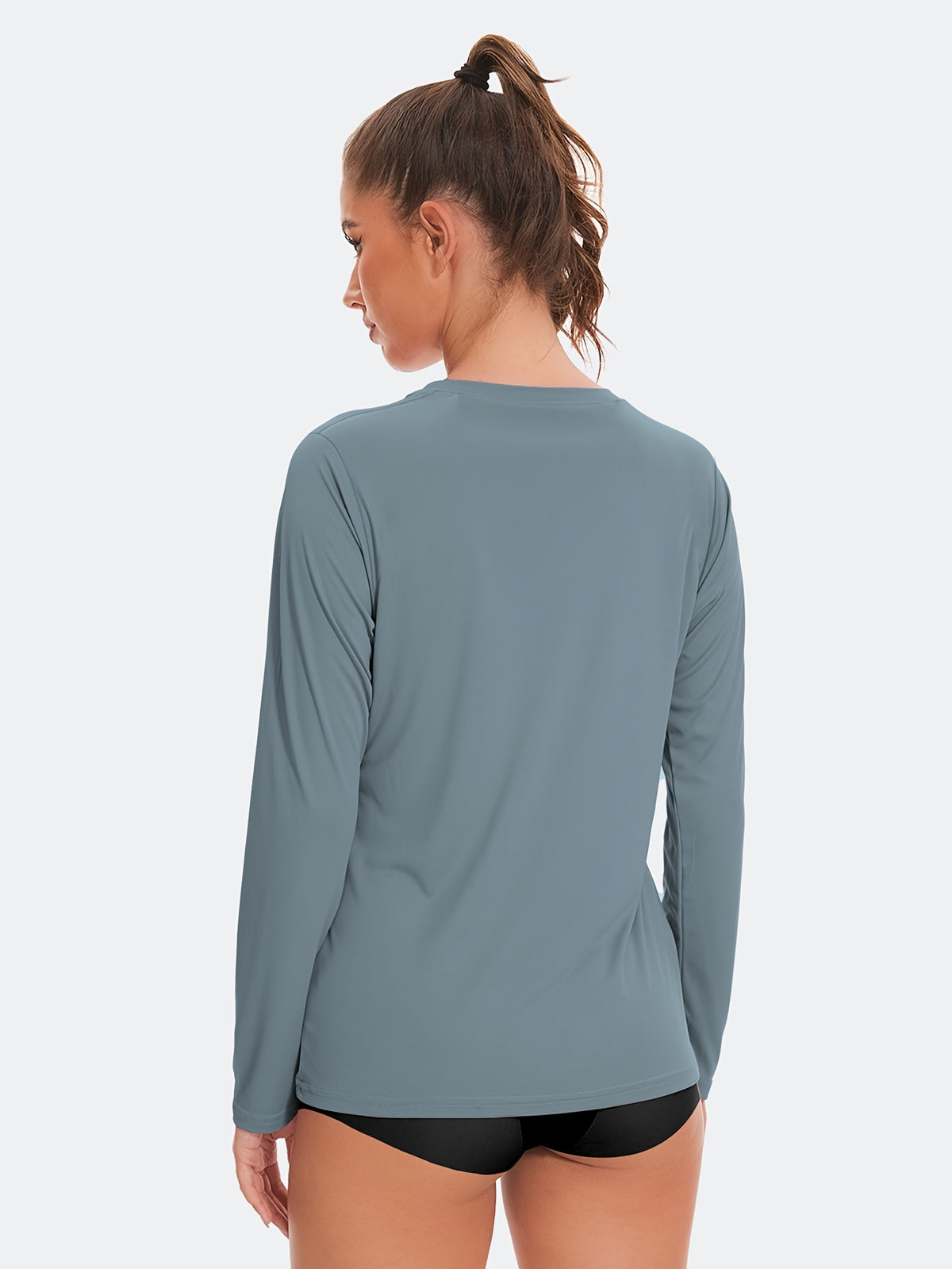 Women's Long Sleeve Active Sports T-Shirt 5-Pack – Moisture-Wicking Yoga Gym Workout Tee Set, Multiple Colors, Casual Everyday Wear