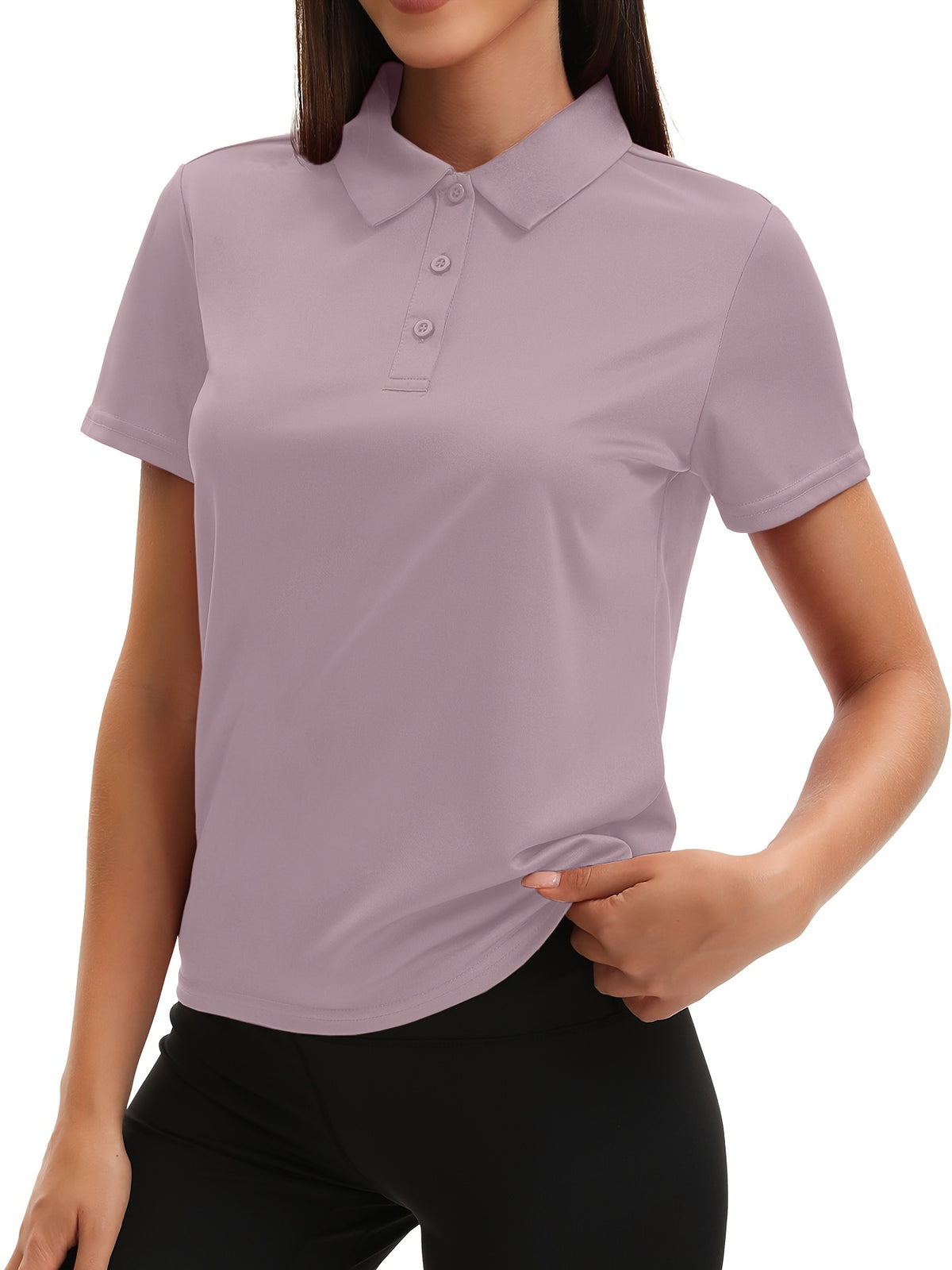 5 Pack Women's Polo Shirts Short Sleeve 3-Button Collared Moisture-Wicking Uniform Tops Work Casual Spring Summer Fall 100% Polyester