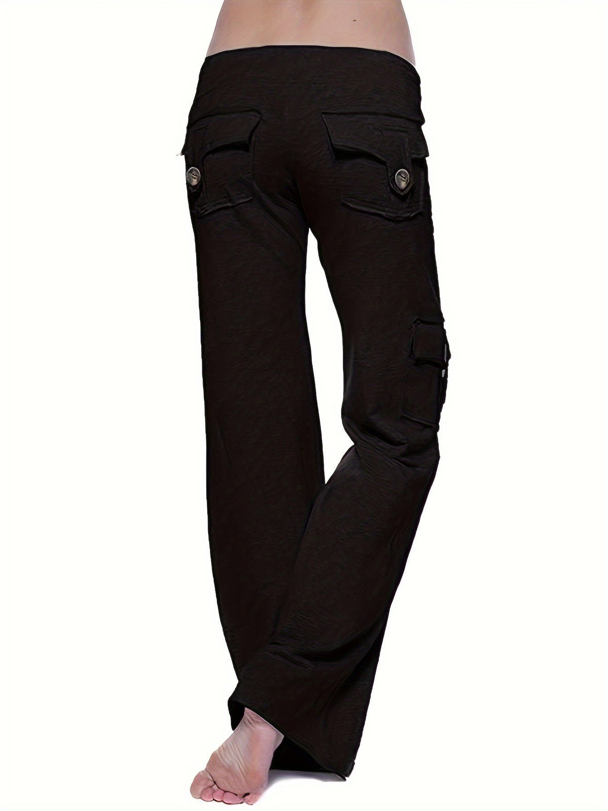 High Waist Wide Leg Sweatpants for Women – Loose Jogger Pants with 4 Button Pockets, Elastic Waist Casual Streetwear Hiking Outdoor Everyday Lounge Pants, Plus Size Comfortable Bottoms S-XXL