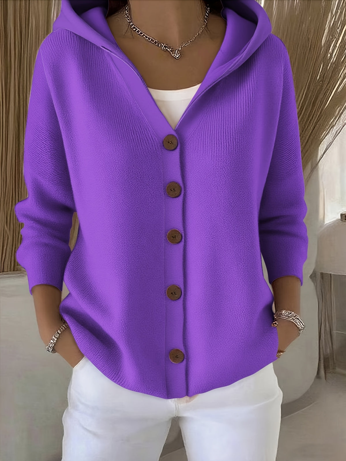 Women's Oversized Cardigan Sweater Button Up Long Sleeve Knit Jacket Casual Outwear Trendy Fall Winter Cozy Layering Coat