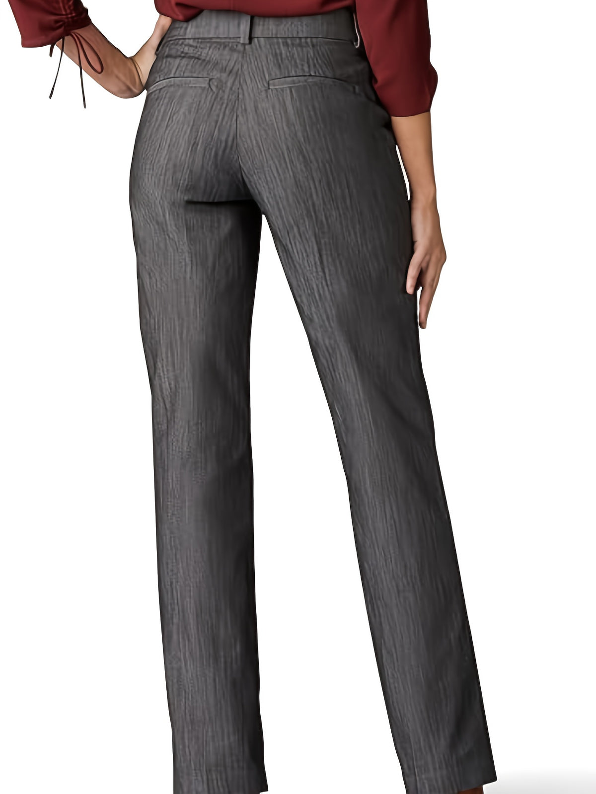 High Waist Straight Leg Pants Women Loose Elastic Waist Casual Trousers Fashionable Comfy Everyday Bottoms S-XXL