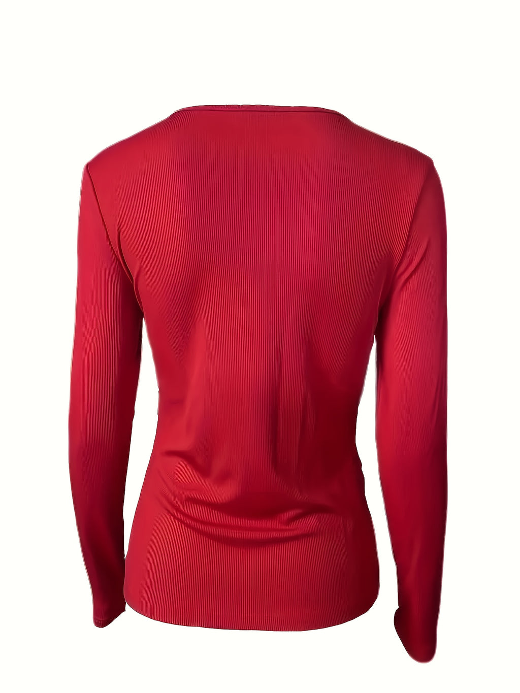 Metal Chain V-Neck Women Long Sleeve Top Slim Fit Elegant Casual Blouse Chic Embellished Spring Fall Winter Shirt