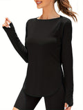 UPF 50+ Long Sleeve Shirt Women Lightweight Sun Protection Workout Athletic Outdoor Running Top Quick Dry S M L XL XXL
