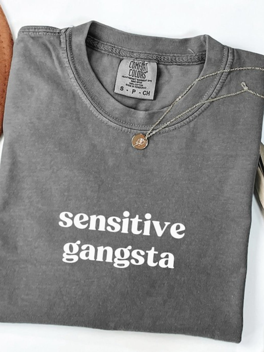 Sensitive Gang Slogan Graphic Tee for Women - Brown Crew Neck Short Sleeve Loose Fit Casual Street Style T-Shirt, Soft Machine Washable Spring Summer Fall S-XXL