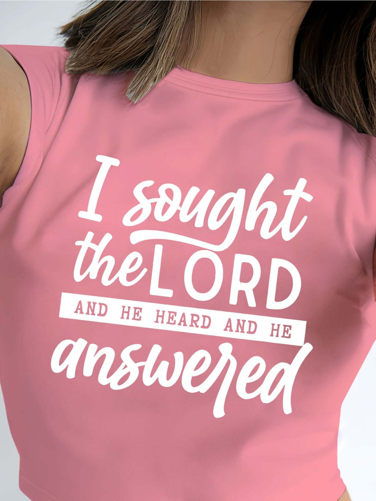 Faith Scripture Tee Women I Found The Lord He Healed Me Inspirational Print Crew Neck Short Sleeve Church T-Shirt Plus Size 0X-8XL
