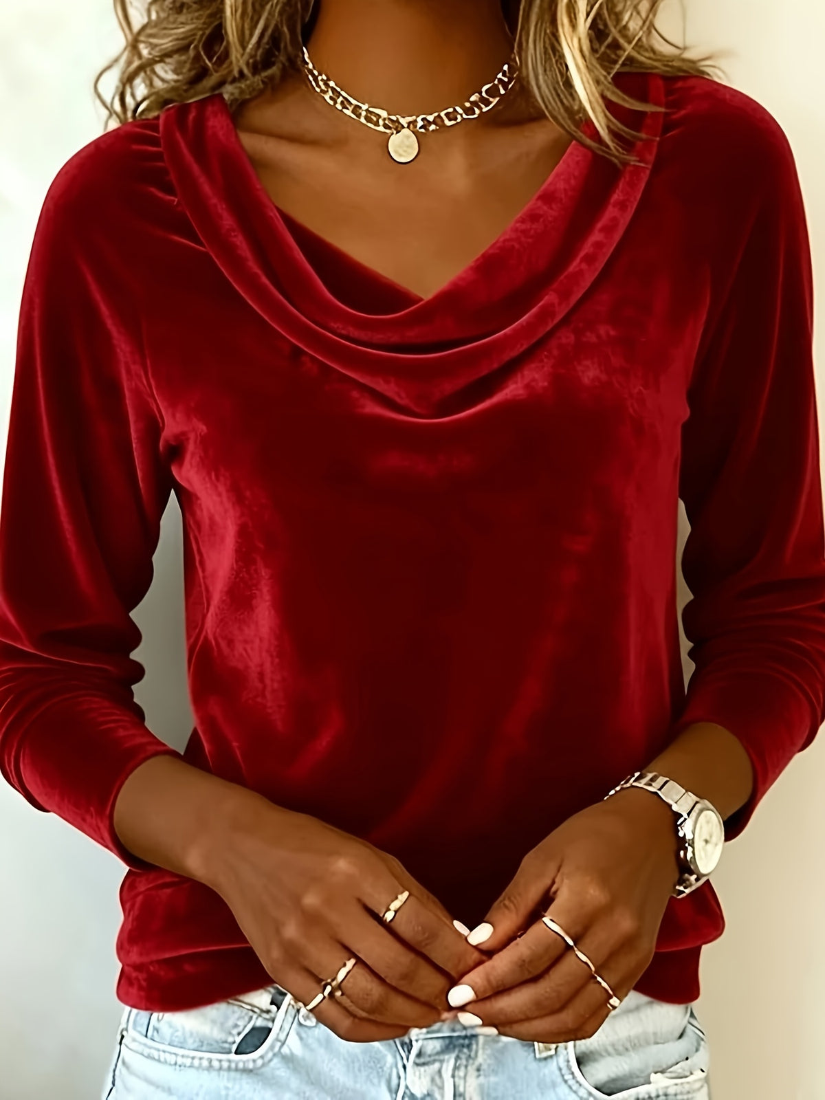 Women's V-Neck Ruffle Collar Long Sleeve Blouse Elegant Dressy Pullover Shirt Daily Wear Work S-XXL