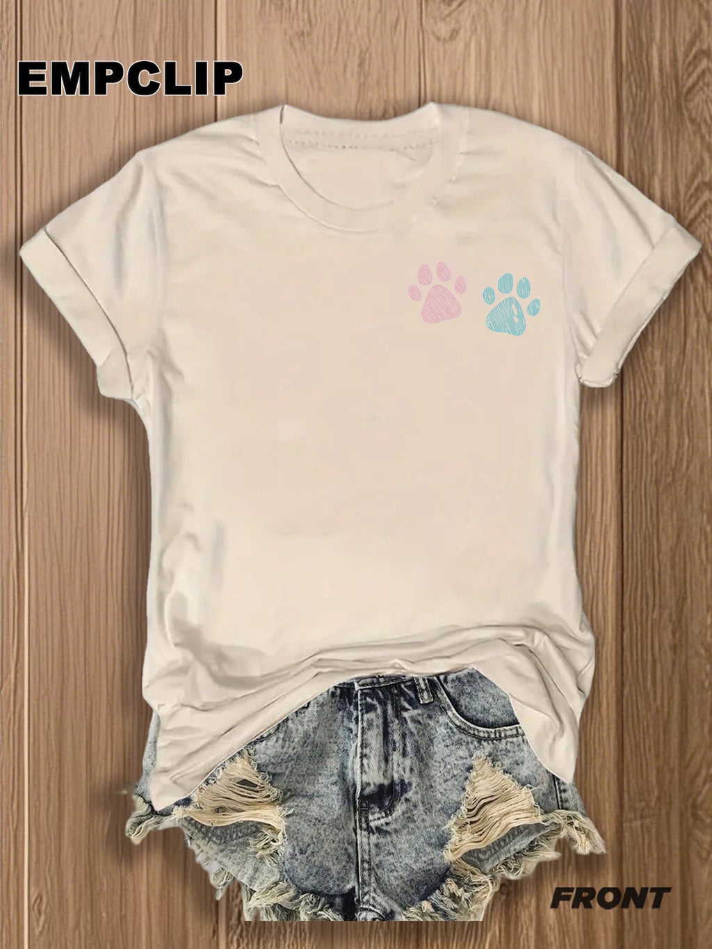 Dog Lover T-Shirt Easily Distracted by Dogs Paw Print Graphic Tee Women Short Sleeve Crew Neck Casual Summer Top Pet Owner Gift Burgundy White Apricot Red