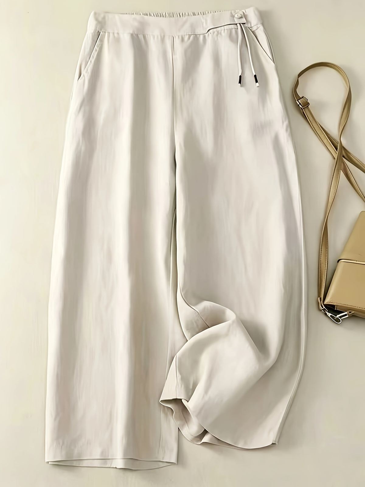 Retro Wide Leg Pants Women High Waist Loose Drape Casual Vintage Style Flowy Trousers Spring Summer Comfortable