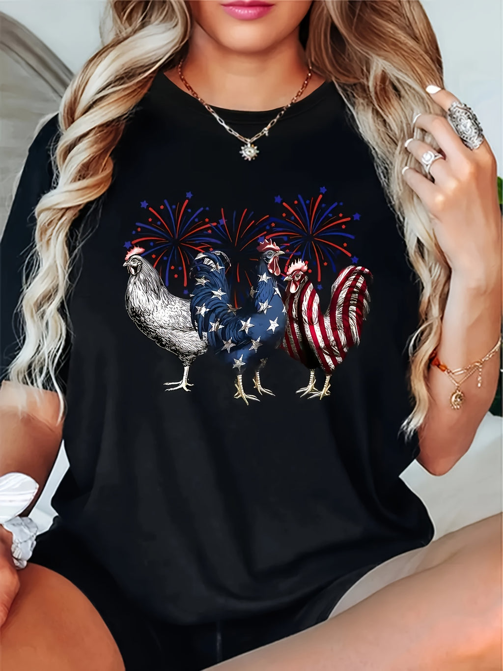 Crew Neck Letter Print Tee Women Chic Casual Short Sleeve Layering T-Shirt Soft Comfortable Everyday Top Neutral Colors