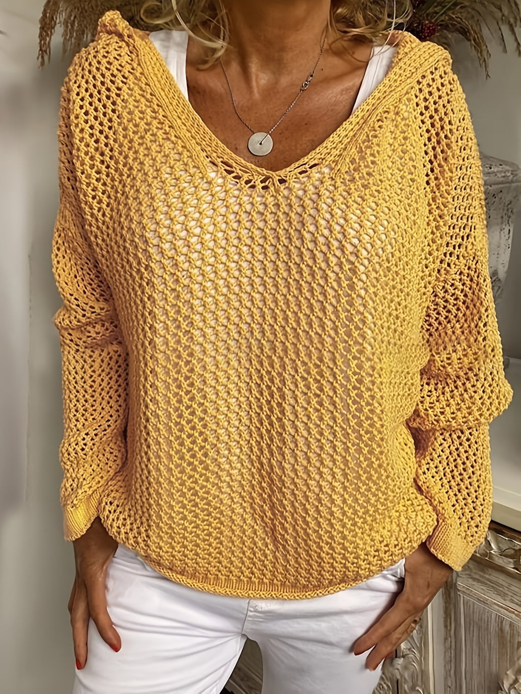 Lace-Up Hooded Pullover Sweater for Women – Lightweight Oversized Hoodie Outerwear for Spring Summer, Casual Wear, Shopping, Strolling & Vacation