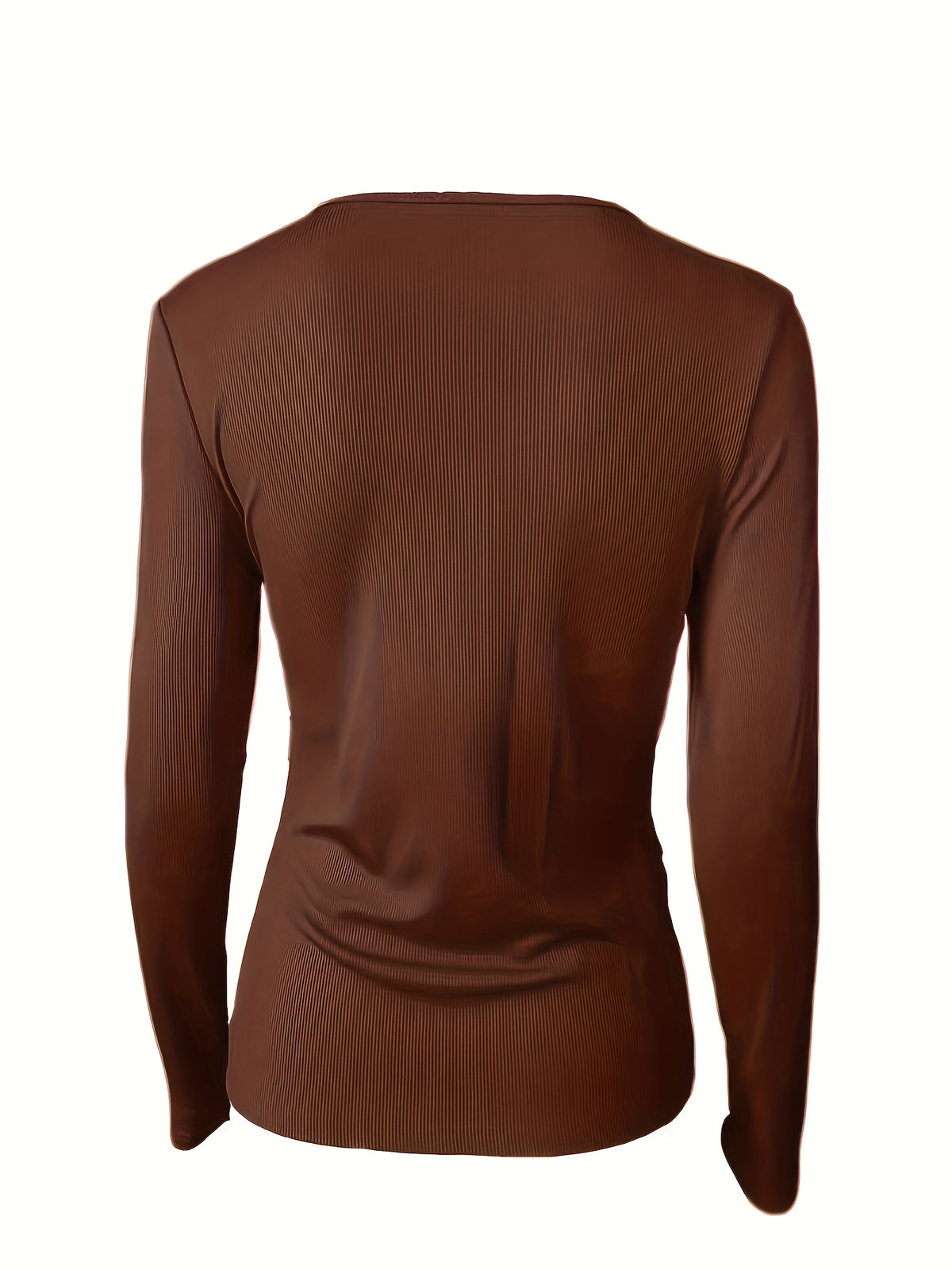 Metal Chain V-Neck Women Long Sleeve Top Slim Fit Elegant Casual Blouse Chic Embellished Spring Fall Winter Shirt