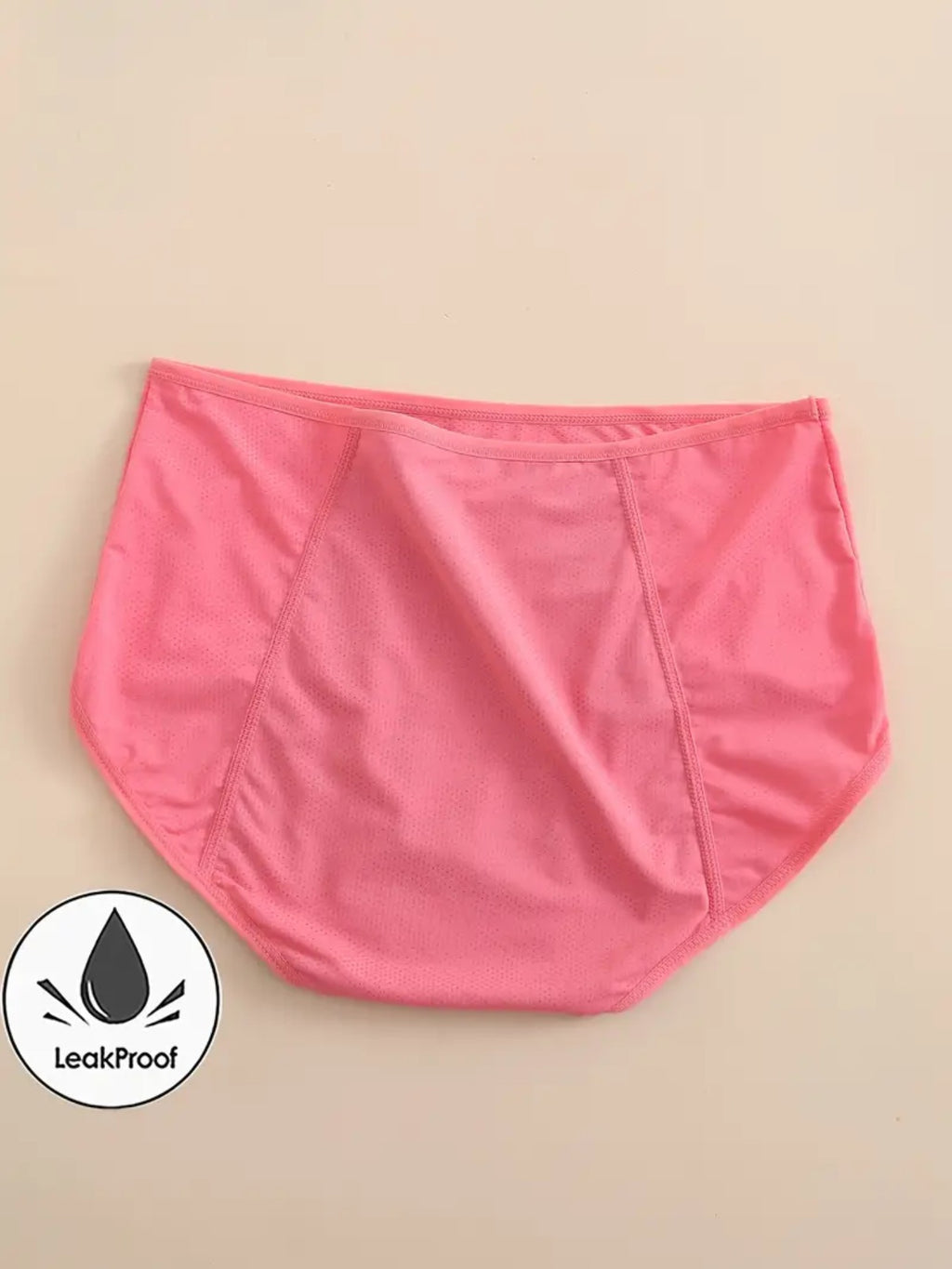 6 Pack Plus Size Leakproof Period Panties Women High Waist Tummy Control Stretch Nylon Blend Solid Color Underwear