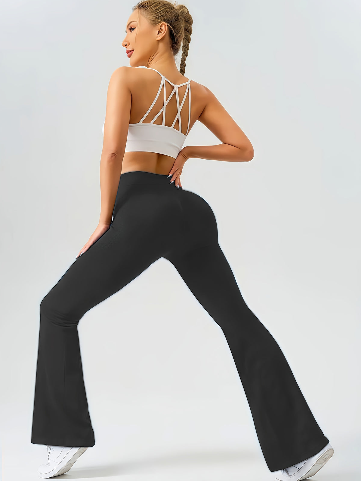Flare Leggings with Pockets Women 3 Pack Ultra Soft High Waist Tummy Control Bootcut Stretch Pants 4 Colors All Season S-XXL