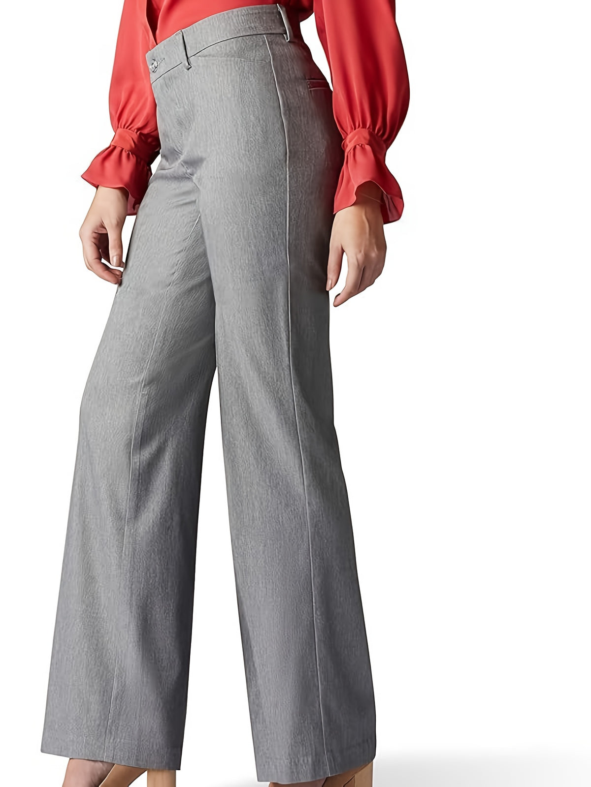 High Waist Straight Leg Pants Women Loose Elastic Waist Casual Trousers Fashionable Comfy Everyday Bottoms S-XXL