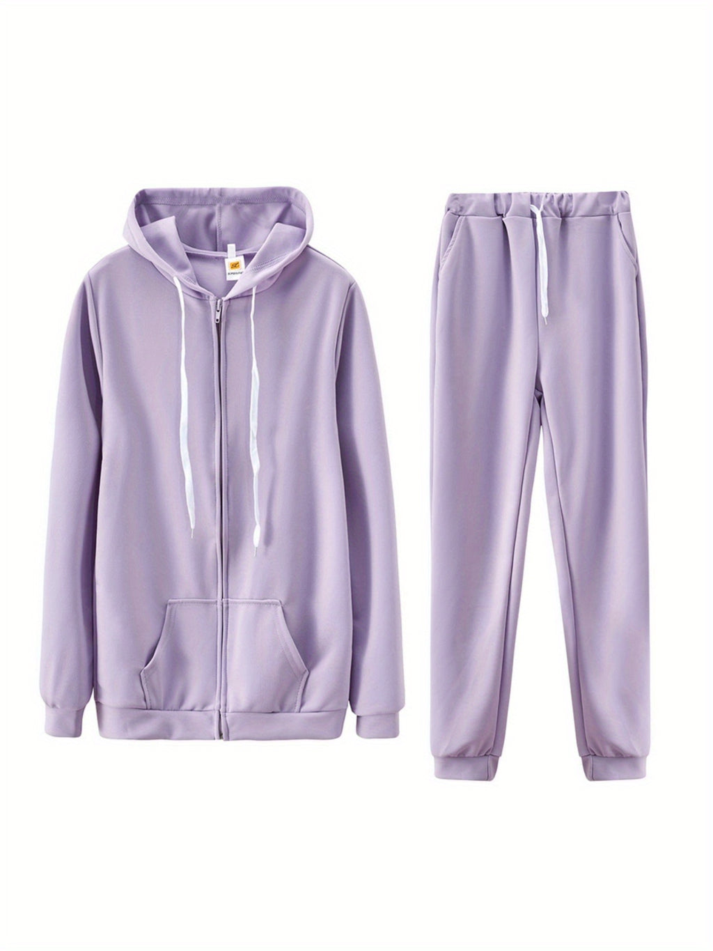 Women's Zip-Up Hoodie Jogger Set 2 Piece Tracksuit Sweatsuit Casual Solid Color Sweatpants Outfit S-XXL