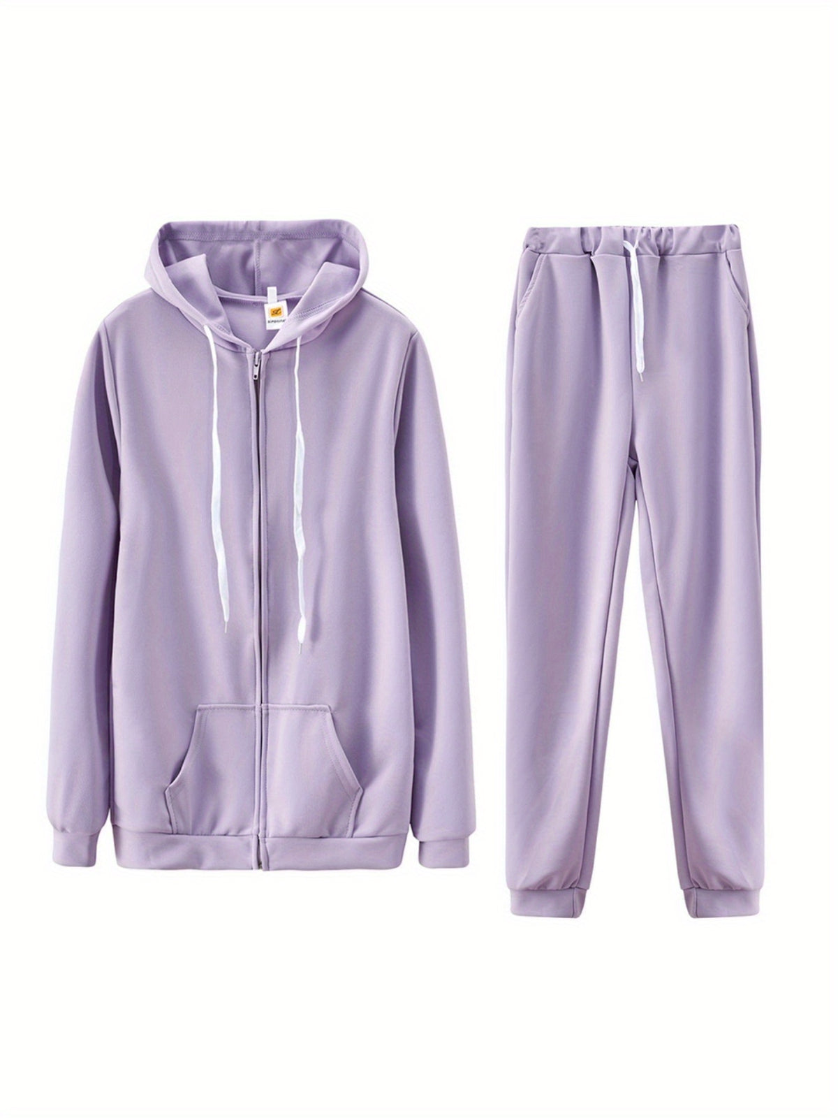 Women's Zip-Up Hoodie Jogger Set 2 Piece Tracksuit Sweatsuit Casual Solid Color Sweatpants Outfit S-XXL