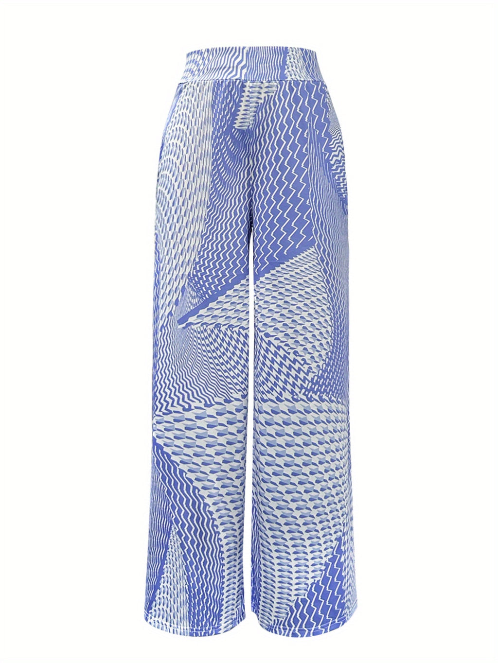 Retro Print Wide Leg Pants Women Loose Fit Long Pants Casual Commute Everyday Wear Violet Blue Mixed Colors S-XXL
