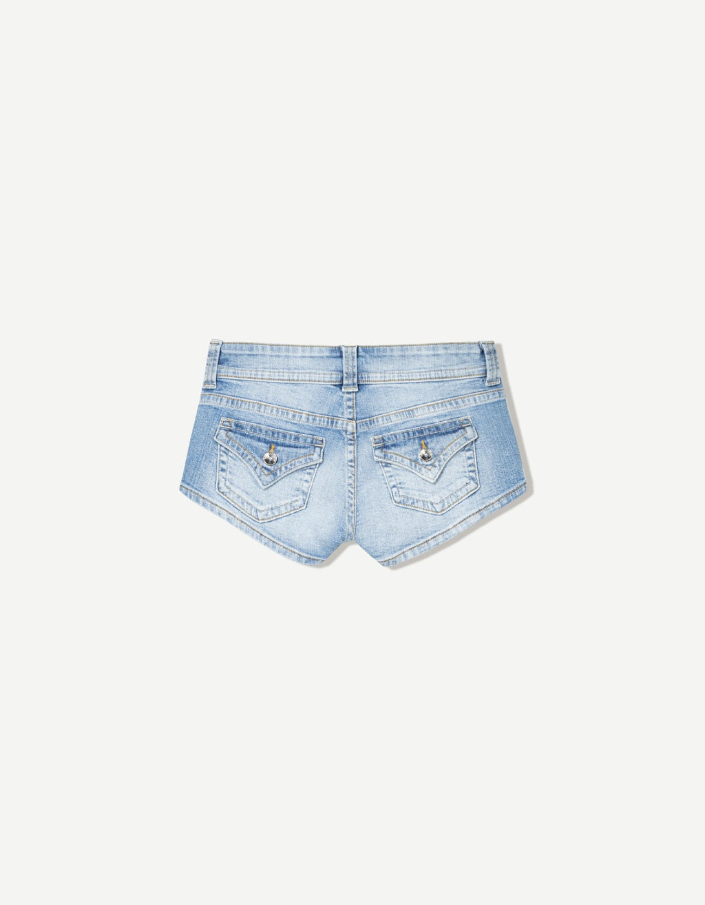 Low Rise Double Button Denim Shorts for Women - Bodycon Slim Fit Back Pocket Hot Pants, Sexy Casual Office Vacation Jean Shorts for Summer