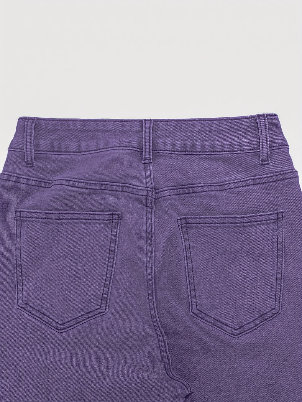 High Waist Stretch Flare Jeans Women Wide Leg Pants with Pockets – Solid Color Street Style, All-Season Comfortable Denim, Machine Washable
