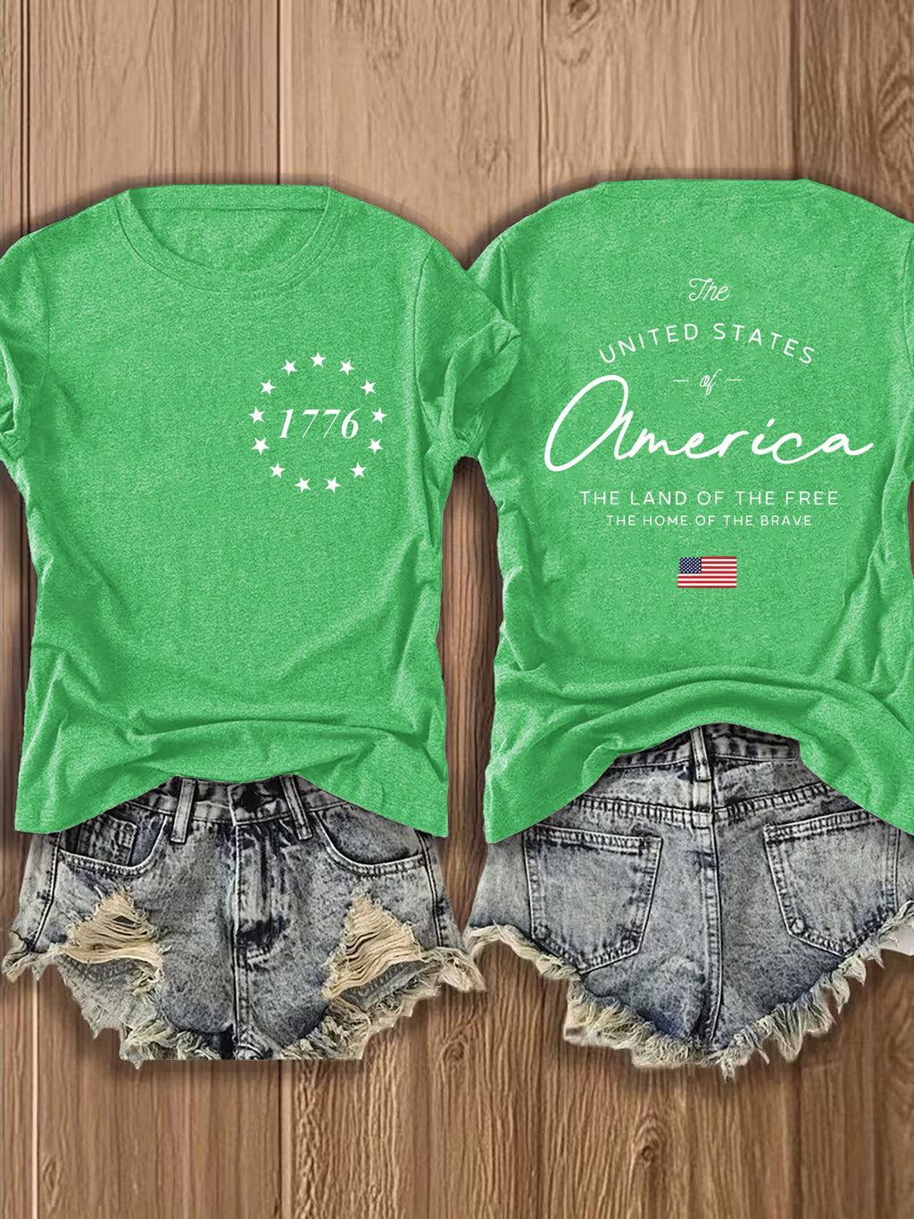1776 American Flag T-Shirt Women US Patriotic Symbols Short Sleeve Casual Streetwear Blouse 70% Polyester Mid-Stretch Breathable Fourth of July Fall Top S-XXL