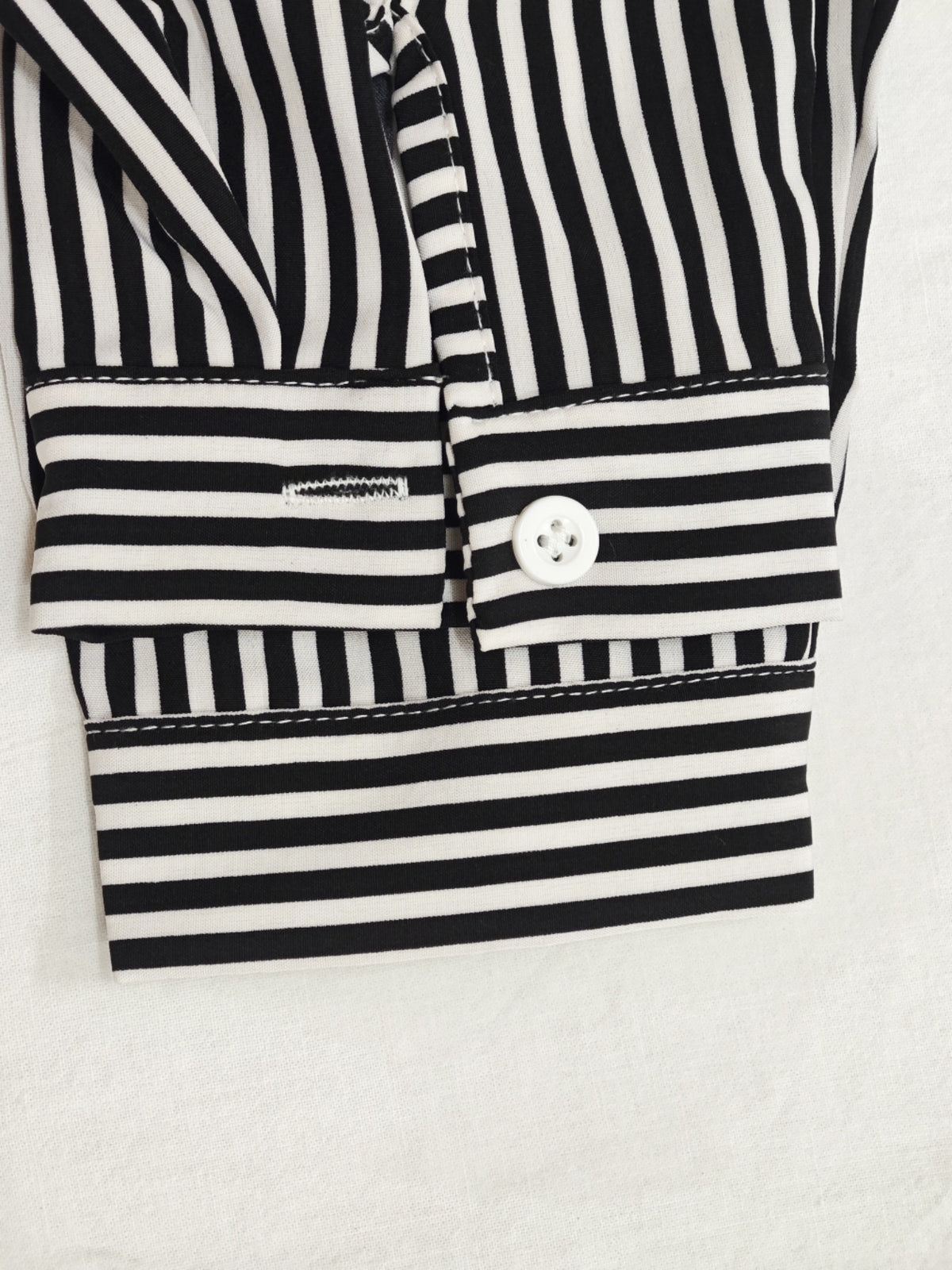 Striped Long Sleeve Shirt Women Loose Fit Woven Casual Blouse Spring Fall Top 2 Colors S-XXL