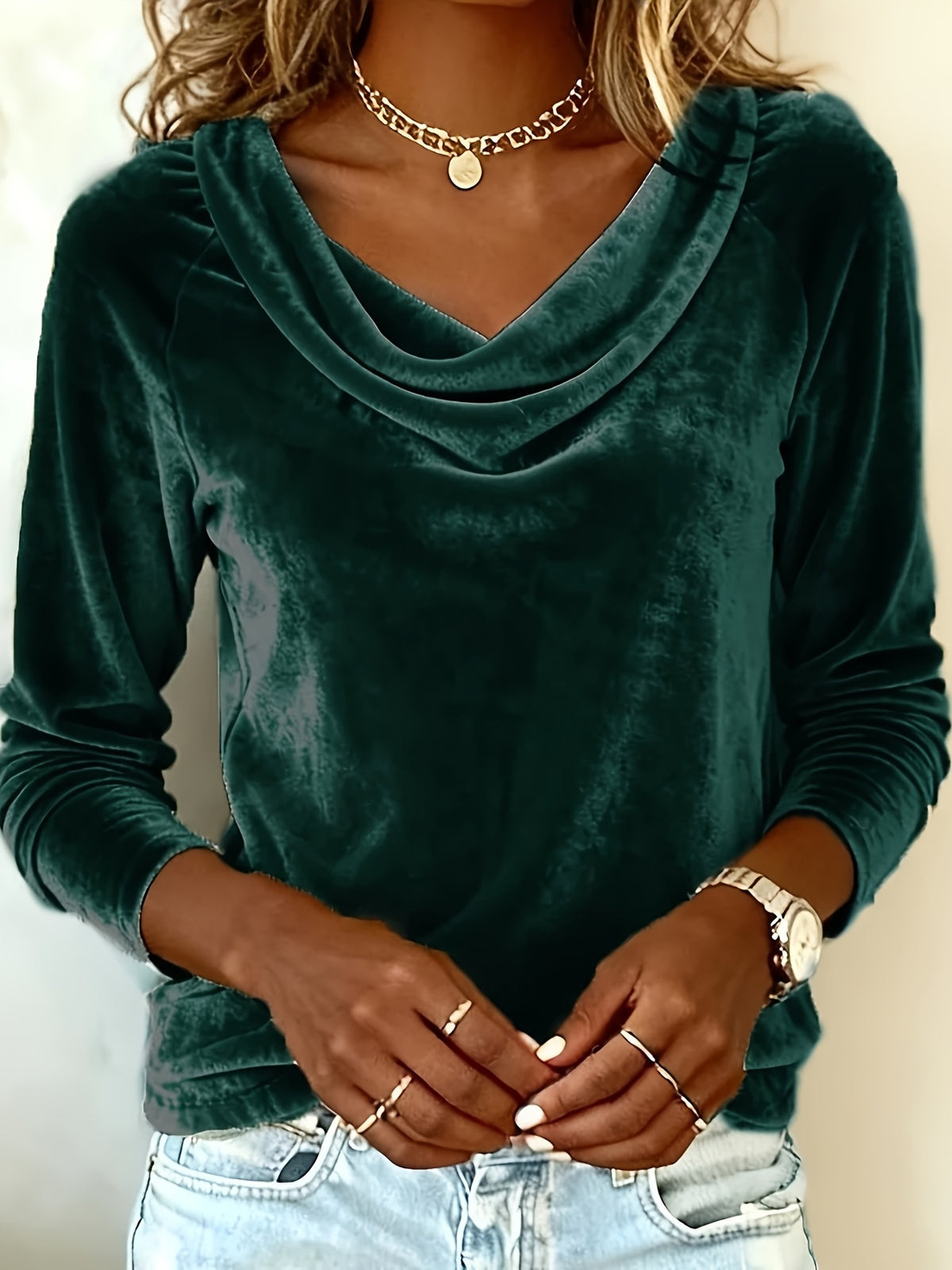 Women's V-Neck Ruffle Collar Long Sleeve Blouse Elegant Dressy Pullover Shirt Daily Wear Work S-XXL