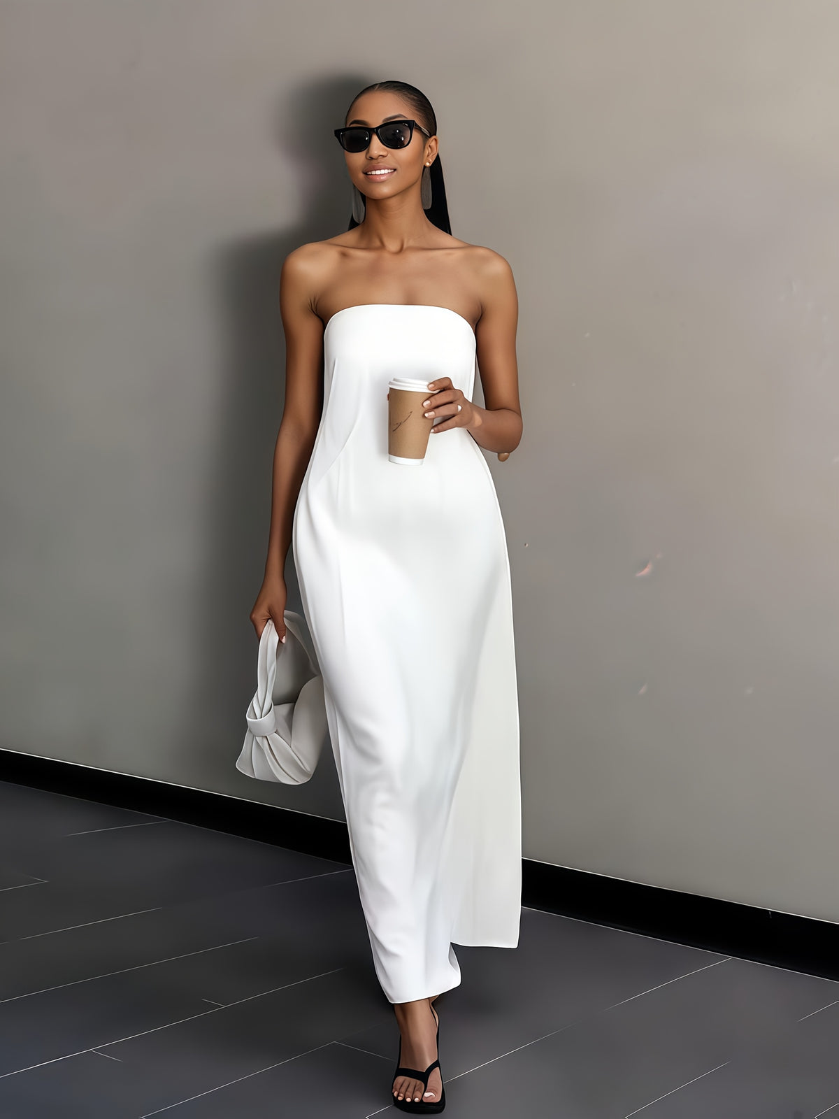 Women's Linen Beach Sundress Backless Sleeveless Wrap High Waist A-Line Flowy Casual Summer Vacation Dress