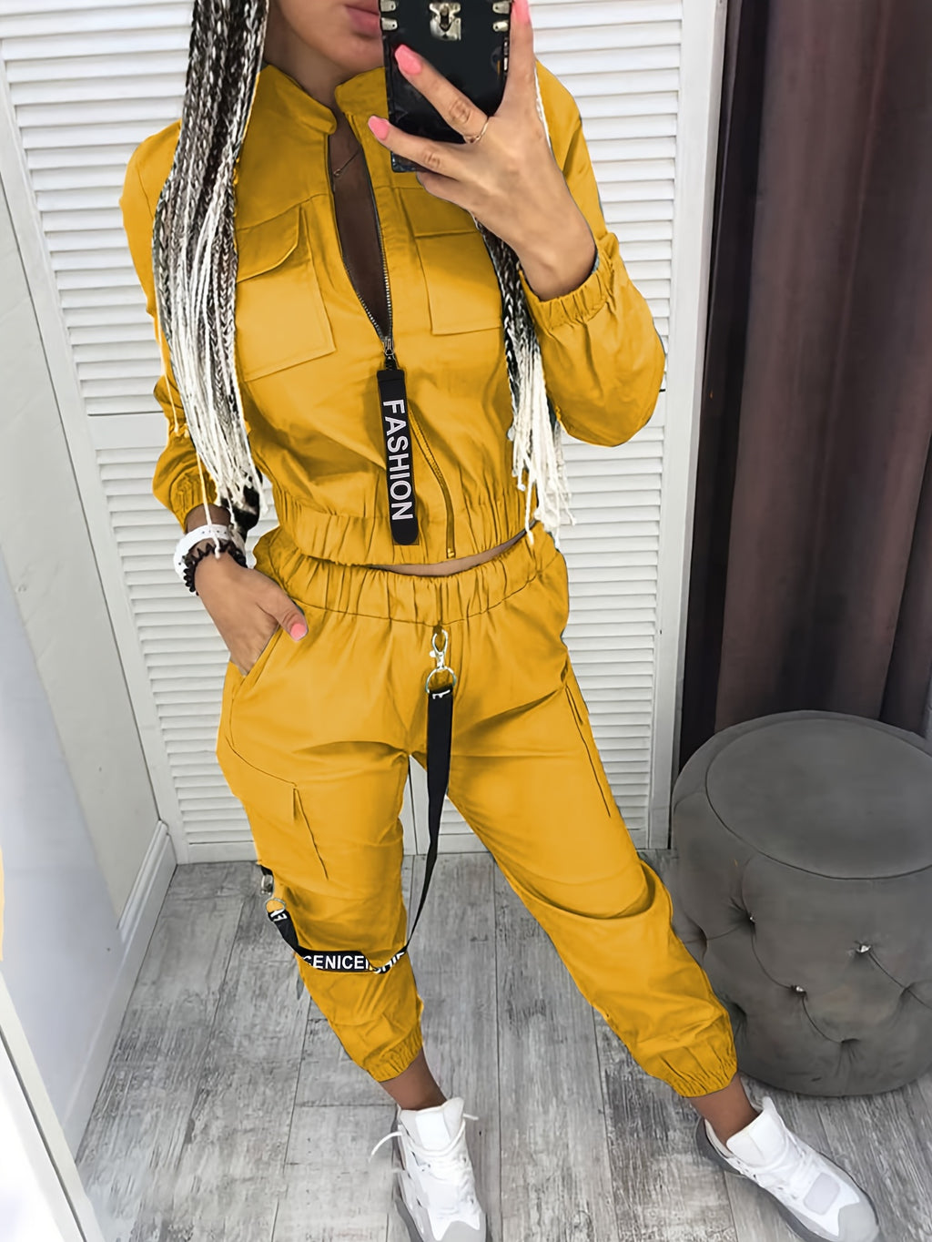 Multi-Pocket Utility Two Piece Set Women Sporty Casual Suit Workwear Style Elastic Waist Lightweight Breathable Outfit S-XXL 6 Colors