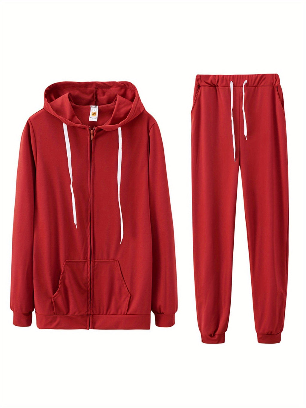 Women's Zip-Up Hoodie Jogger Set 2 Piece Tracksuit Sweatsuit Casual Solid Color Sweatpants Outfit S-XXL
