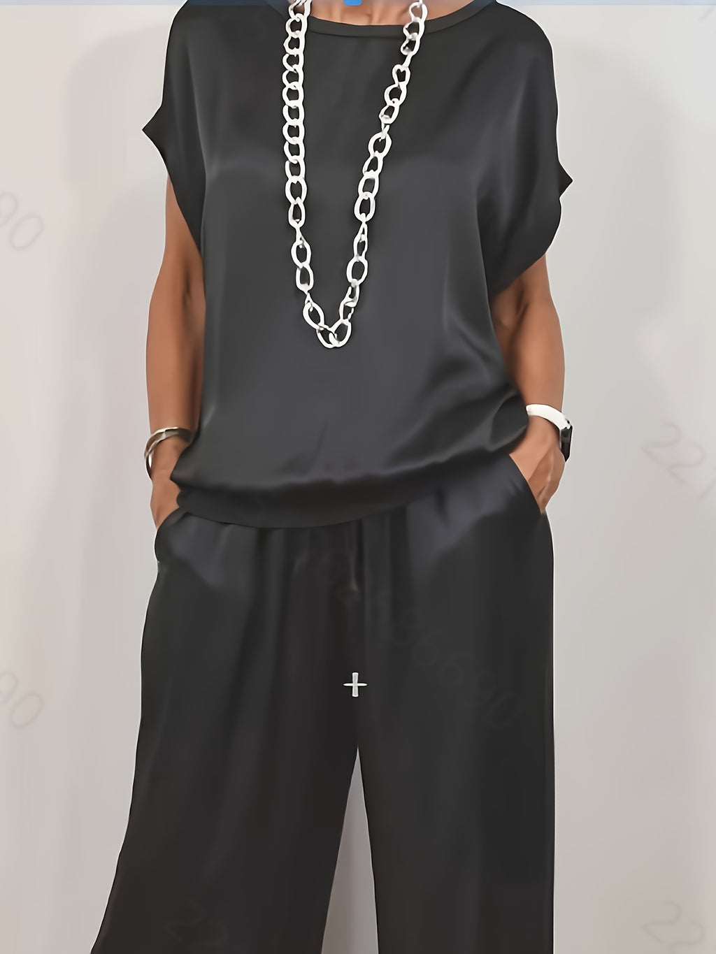 Women's 2 Piece Set Loose Shirt and Wide Leg Pants Casual Trendy Matching Outfit Spring Summer Comfortable Fashion Set