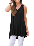 V-Neck Sleeveless Vest Top for Women Loose Long Tank Blouse Elegant Casual Basic Shirt Comfortable Layering Spring Summer Fashion