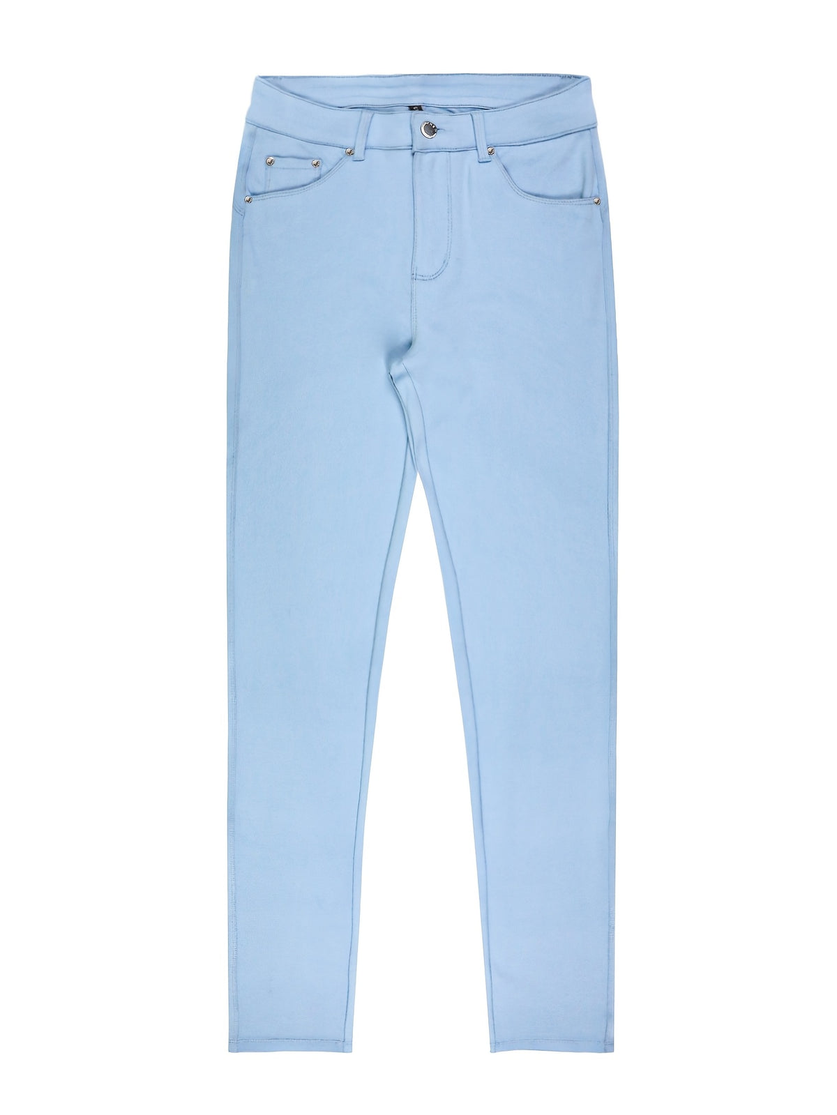 Women's High-Waist Skinny Jeans Stretchy Fabric Multi-Color Long Style Casual Streetwear Button Decor Five Pockets