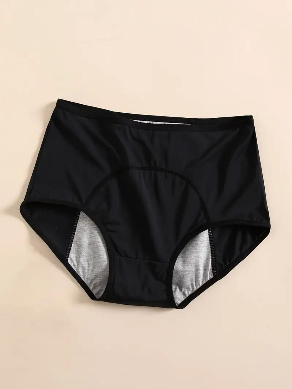 6 Pack Plus Size Leakproof Period Panties Women High Waist Tummy Control Stretch Nylon Blend Solid Color Underwear