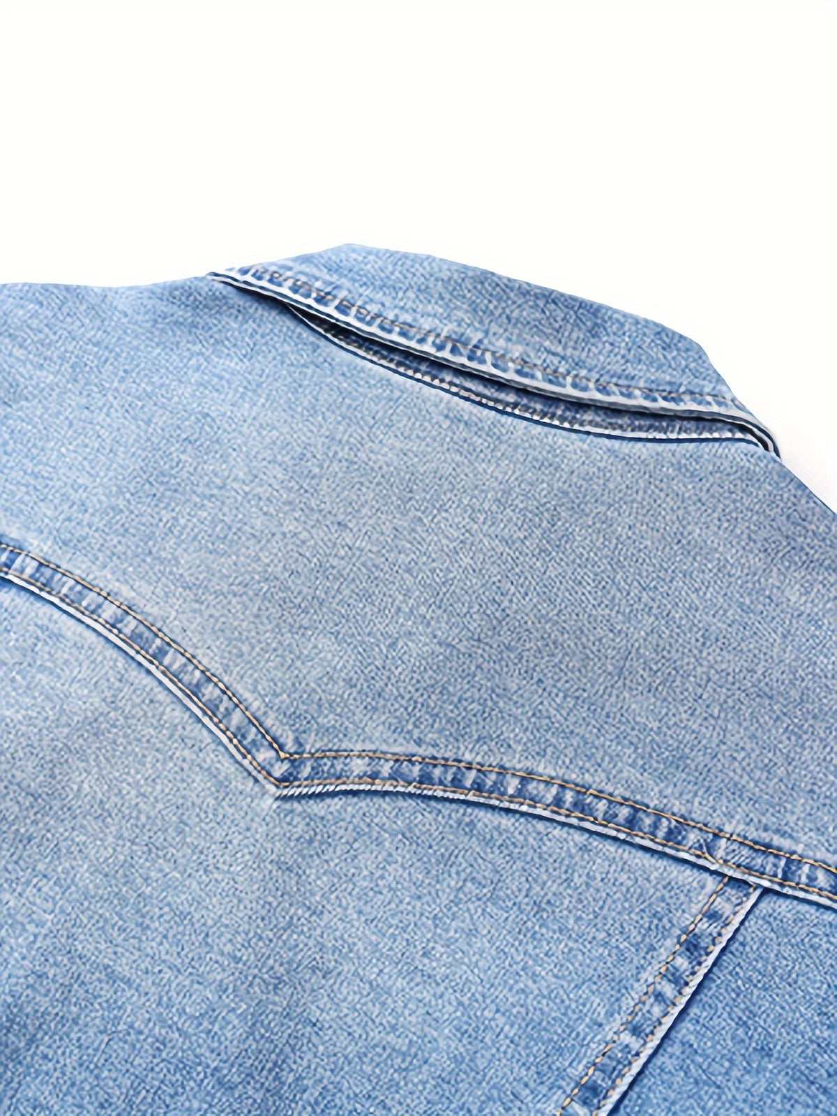 Vintage Wash Cropped Denim Jacket Women Slim Fit Button-Up Casual Spring Fall Layering Dark Blue Medium Blue S-XXL