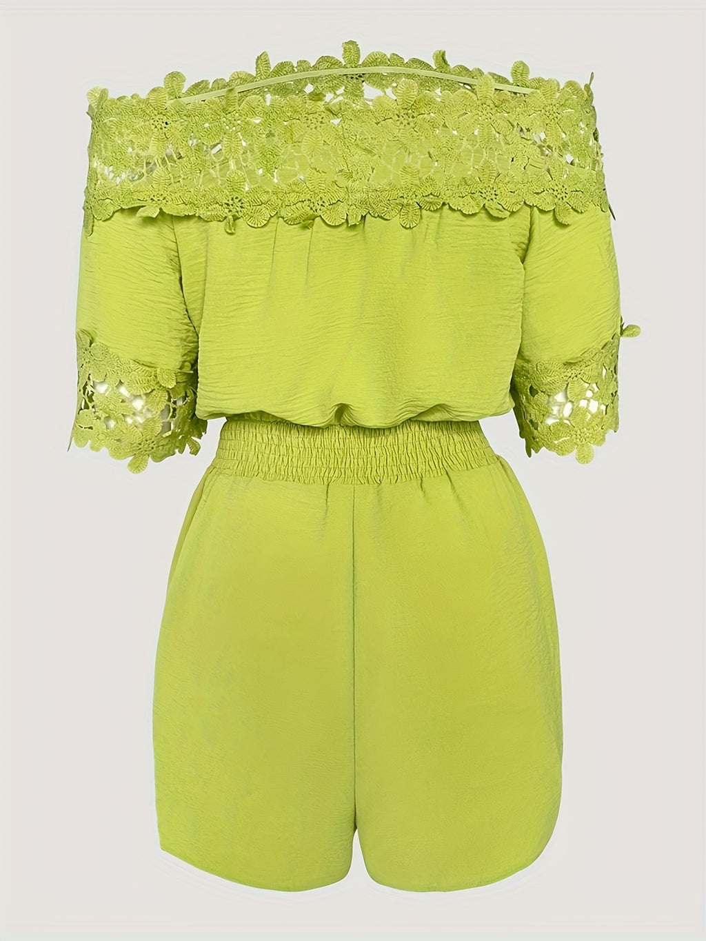 Off Shoulder Floral Jumpsuit Women Short Sleeve Cinch Waist Casual Summer One Piece Romper S-XXL