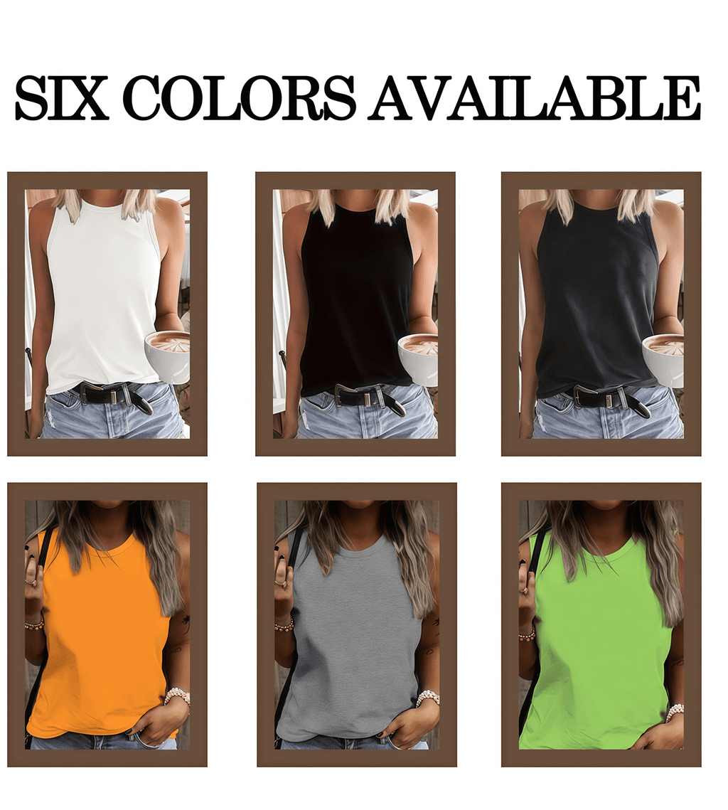 Texas Outline Print Sleeveless Tank Top for Women - Loose Casual Breathable Round Neck T-Shirt Vest, Lightweight Machine Washable Summer Top for Outdoor & Everyday Wear