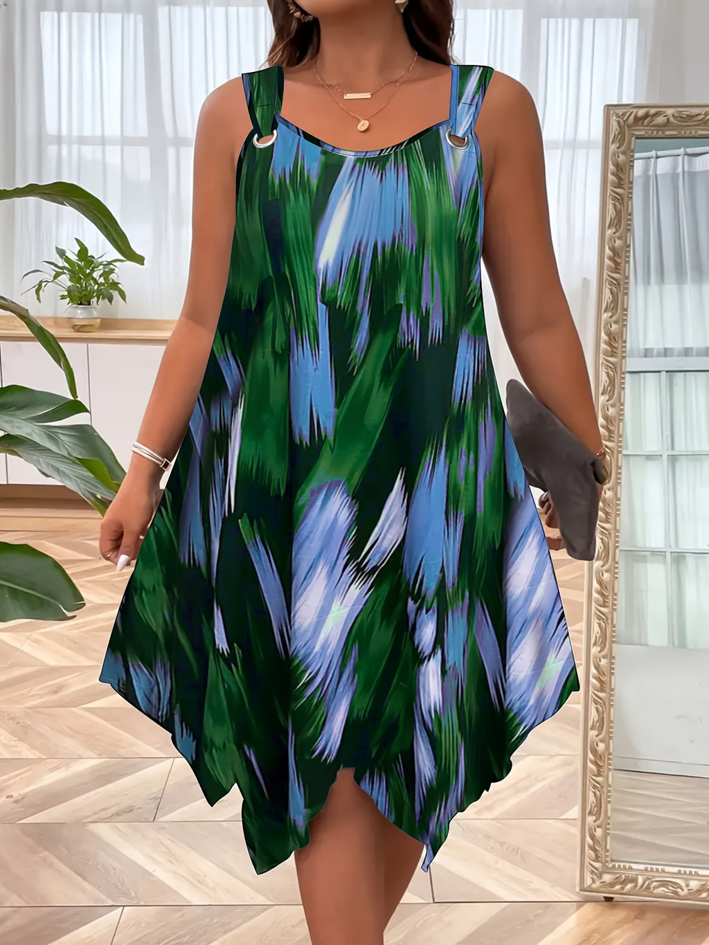 Bohemian Print Sleeveless Maxi Dress for Women – Elegant Loose Fit Summer Long Dress for Beach, Travel & Vacation