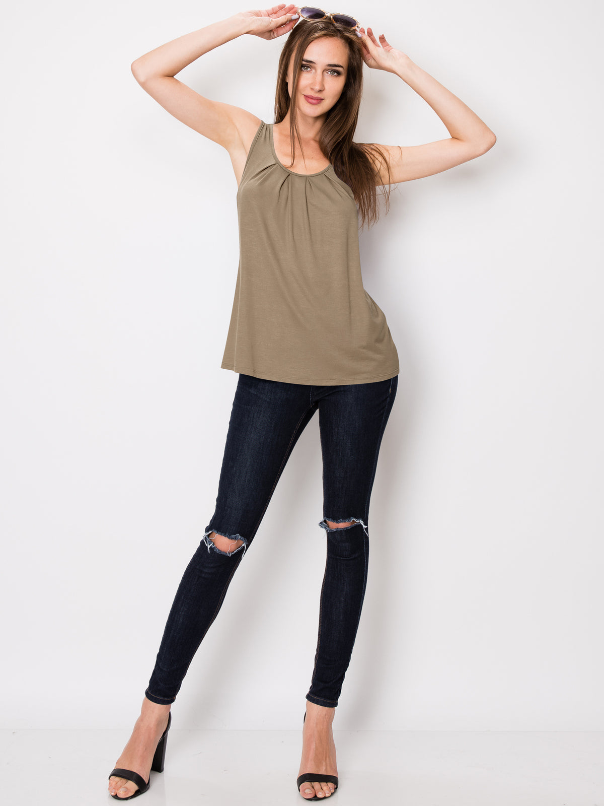 Women's Sleeveless Scoop Neck Tank Top Loose Fit Breathable Casual Layering Shirt 20 Colors Summer Essential