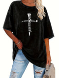 Retro Washed Graphic Print T-Shirt Women 230g Heavyweight Round Neck Short Sleeve Loose Fit Street Style Casual Tee S-XXL