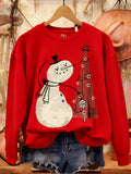Women's Crew Neck Sweatshirt Christmas Pattern Printed Pullover Casual Thin Sports Top Soft Comfortable Autumn Winter Red Black White