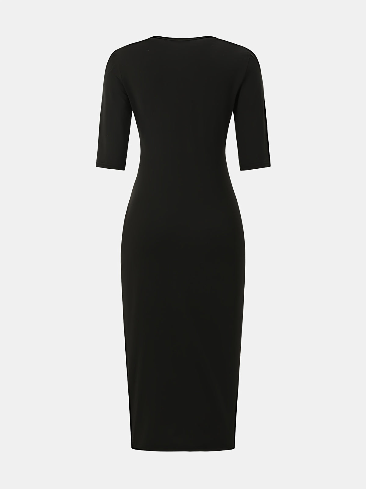 Women's Slim Fit Boat Neck Zipper Dress Short Sleeve Elegant Mid-Length Casual Dress Spring Summer Autumn