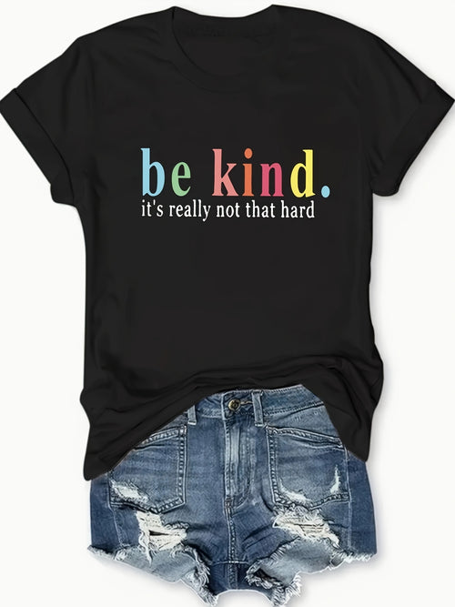 Alphabet Print T-Shirt Women Crew Neck Short Sleeve Casual Graphic Tee Lightweight Breathable Spring Summer All Season S-XXL